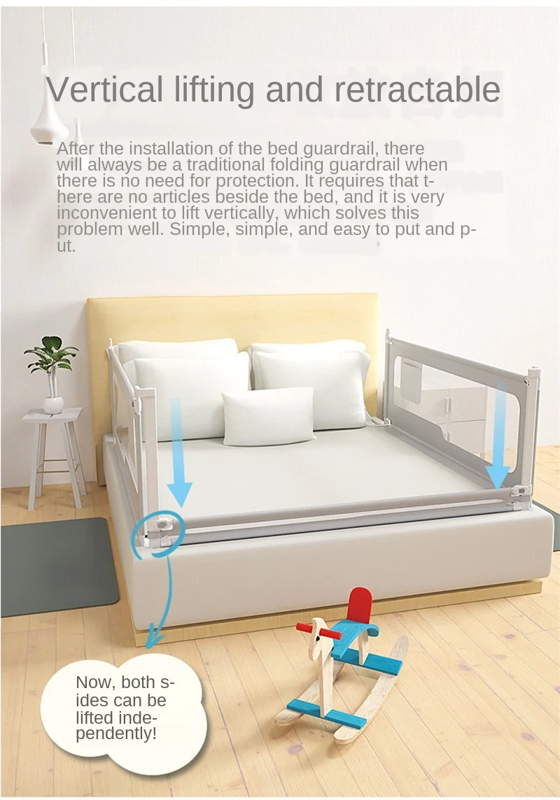 Bed Rail Baby Fence Safety Gate Barrier For Beds Crib Protect Security Fencing Children Guardrail Playpen | Мать и ребенок