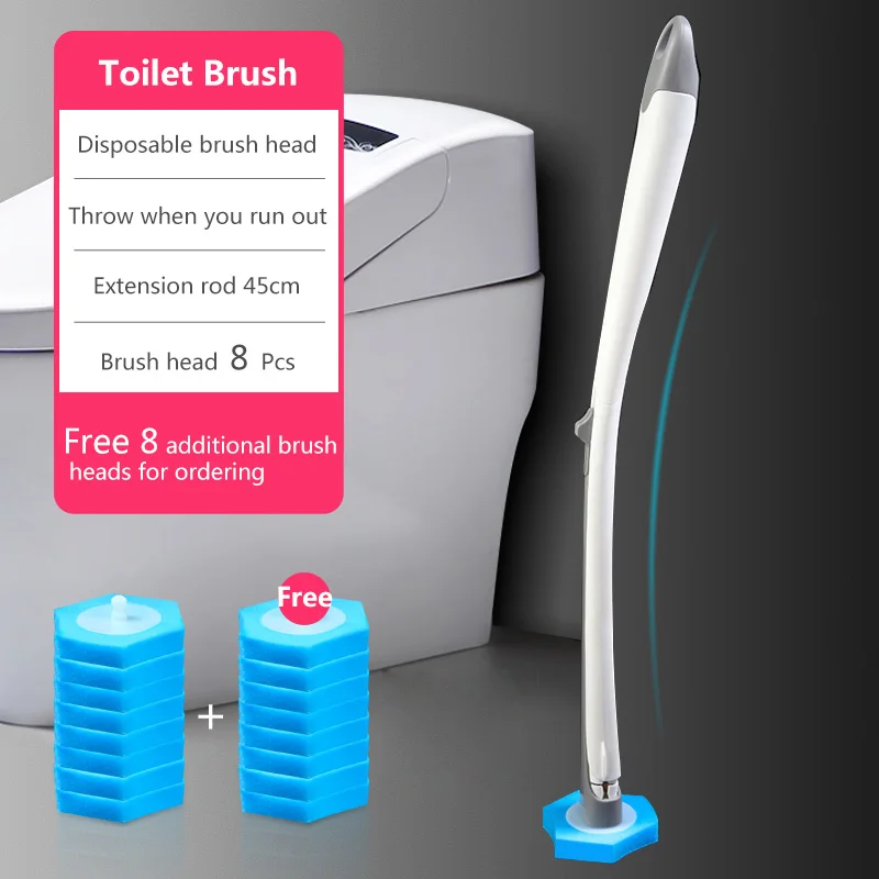 Toilet brush ONEUP одноразовая щётка для туалета стерилизатор без мертвой углы набор для чистки туалетной щетки держатель Очиститель инструмент Аксессуары для ванной комнаты - Цвет: Toilet brush