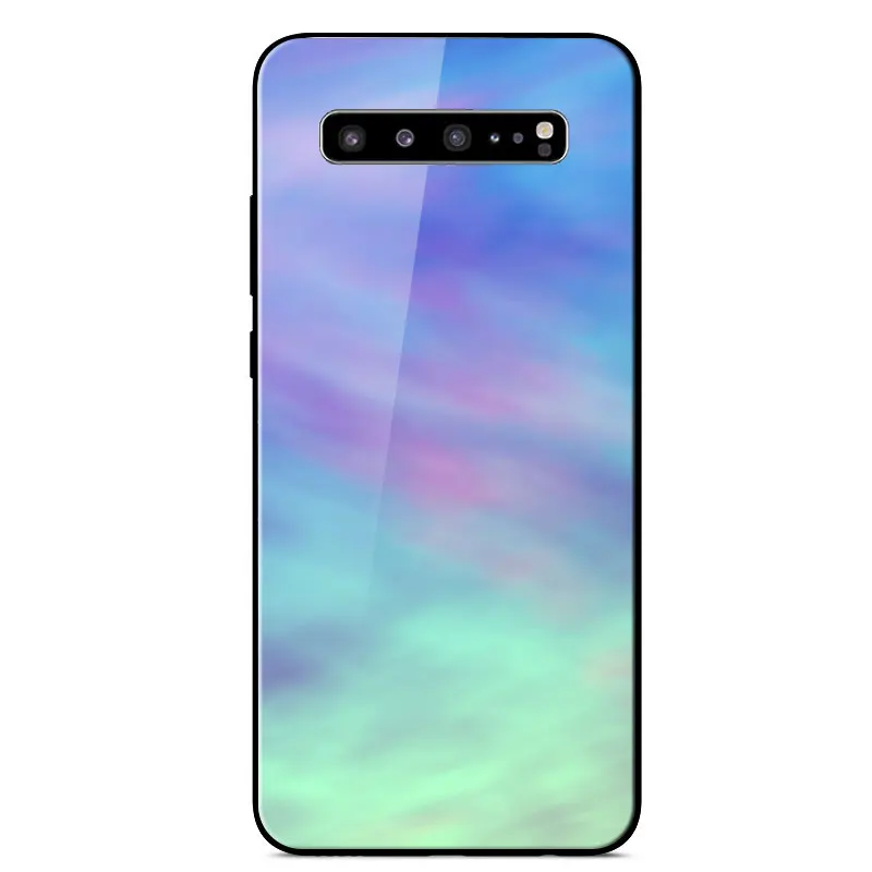 

For Samsung S10 5G Case Fashion Painted Tempered Glass Hard Phone Case For Samsung Galaxy S10 5G SM-G977B G977 Protection Covers