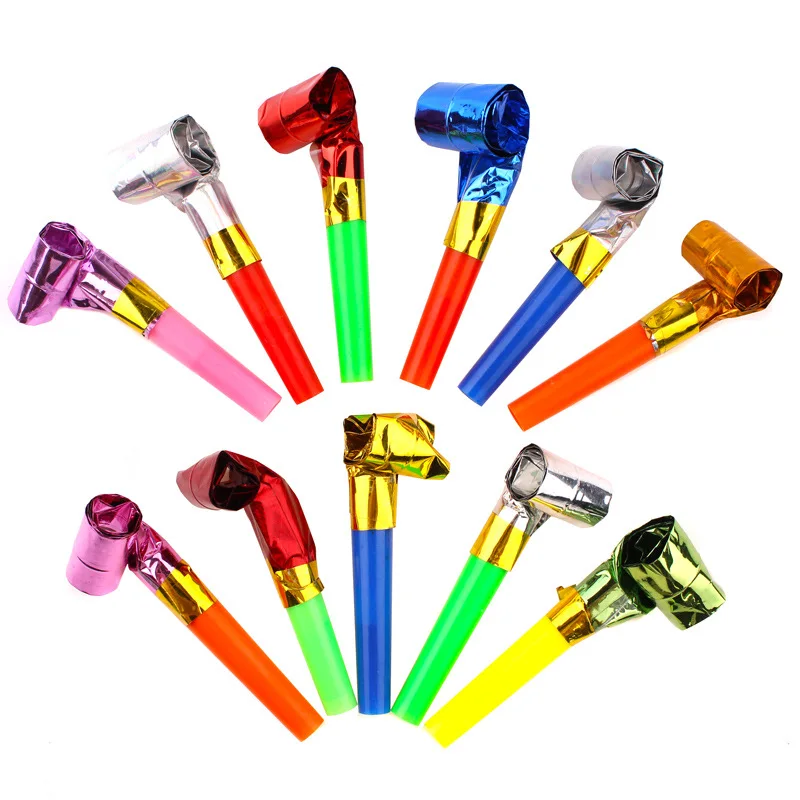

50Pcs Children's Whistle Toy Telescopic Whistle Blowing Rolls Party/birthday Party Long-nosed Children's Whistle Cheering Props