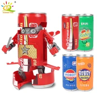 huiqibao creative deformed soda robot warrior model beverage can deformation toys city action figures robots for boys adult gift