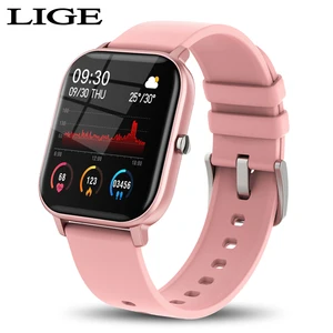 LIGE New P8 1.4 inch Full Touch Women Digital Watches Waterproof Sports For xiaomi iPhone Multifunct