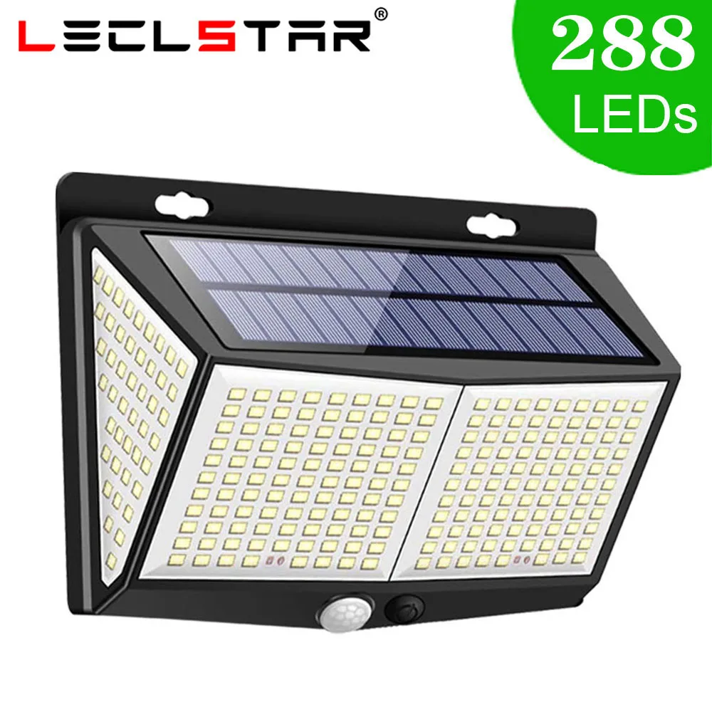 

Outdoor Solar Lights 288 LED 3 Mode Waterproof Super Bright Wall Mounted Lamp With PIR Motion Sensor for Garden Patio Decoration