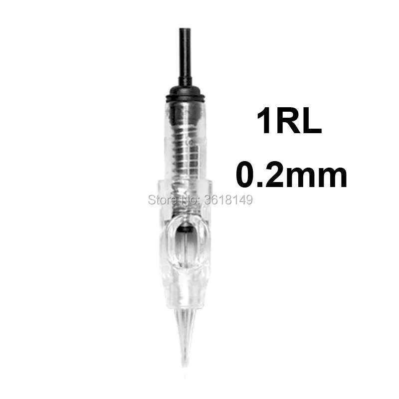 50pcs 0.2mm 1RL Перманентный макияж машина швейцарский мотор для бровь, карандаш для глаз, губы роторная ручка для тату Maquina De Tatuajes tatuagem для 1RL 3R - Цвет: 50pcs 0.2mm 1RL