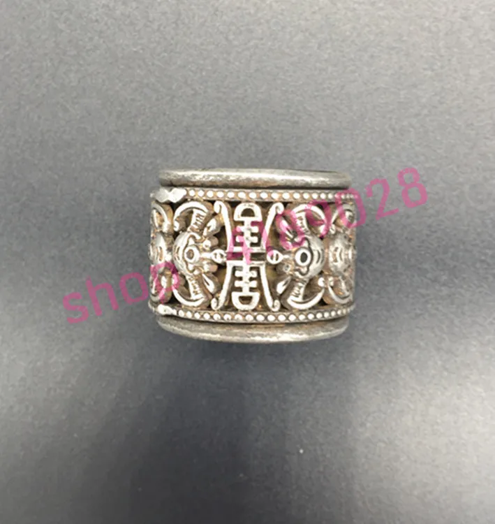 

Tibetan silver, sculpture bats rings, handicrafts collection accessories