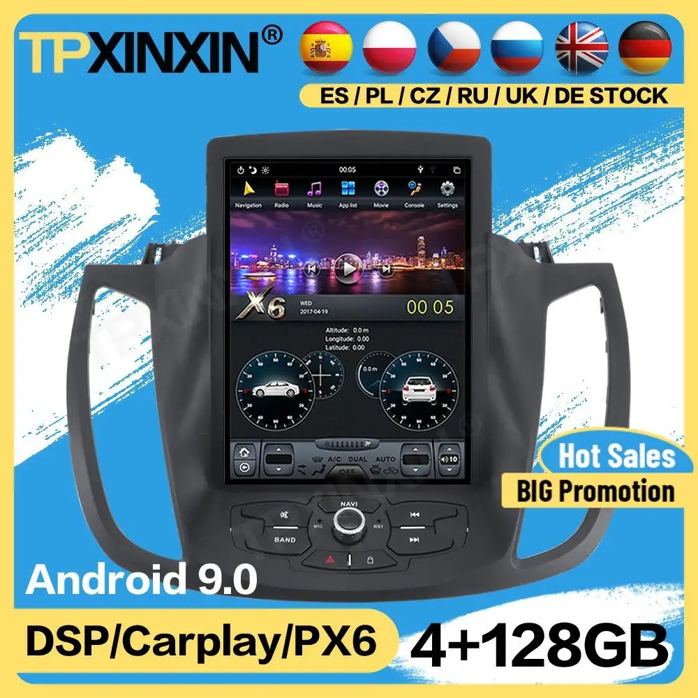 

Carplay Wireless Tesla 128G Radio Stereo Receiver Android For Ford Kuga 2013 2014 2015 2016 2017 GPS Player Auto Audio Head Unit