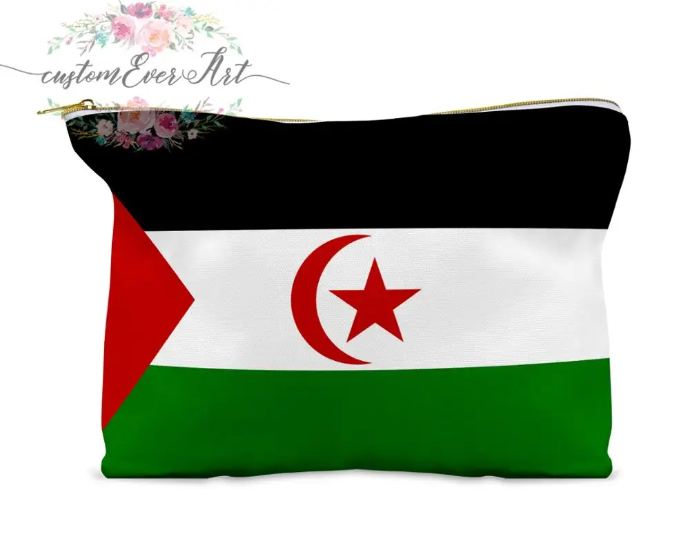 Западная Сахара косметичка Персонализированная маленькая на молнии сумка для