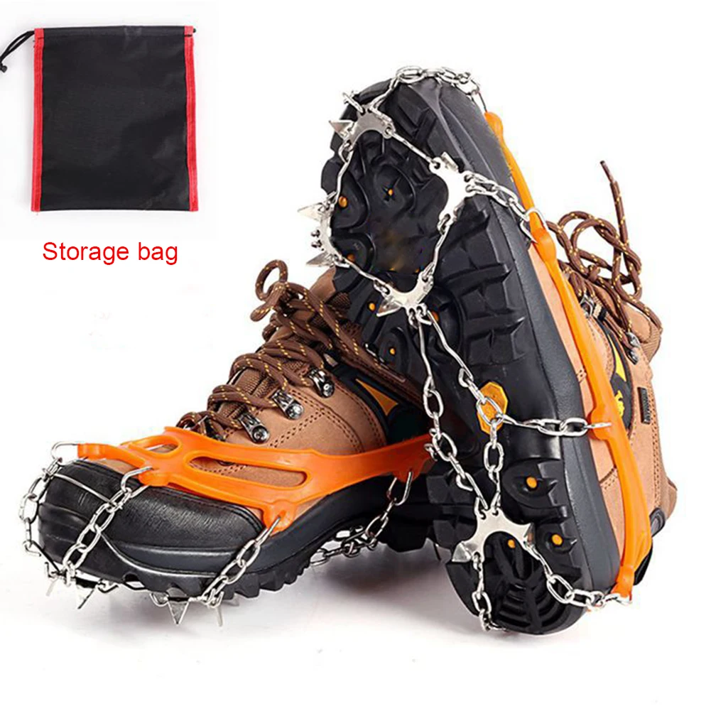 

2 Pairs 19Teeth Ice Gripper Spike for Shoes Anti Slip Hiking Climbing Snow Spikes Crampons Cleats Chain Claws Grips Boots Cover