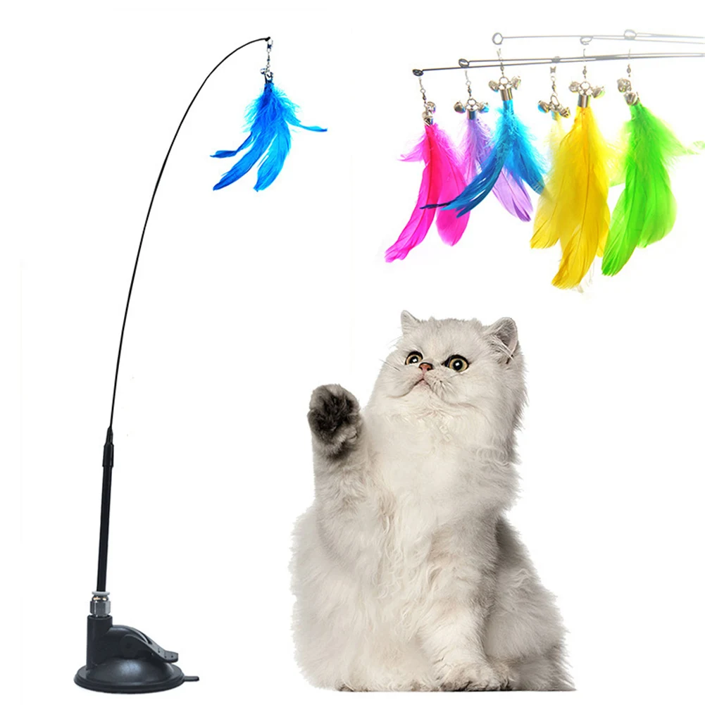 

Feather Fairy Cat Teaser Stick Kitten Interactive Bells Toys Fairy Tale Funny Cat Toy Color Feathers Pet Training Teasing Wand