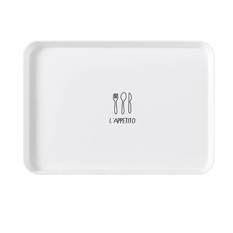 Прямоугольная простая тарелка для завтрака в скандинавском стиле пластиковый