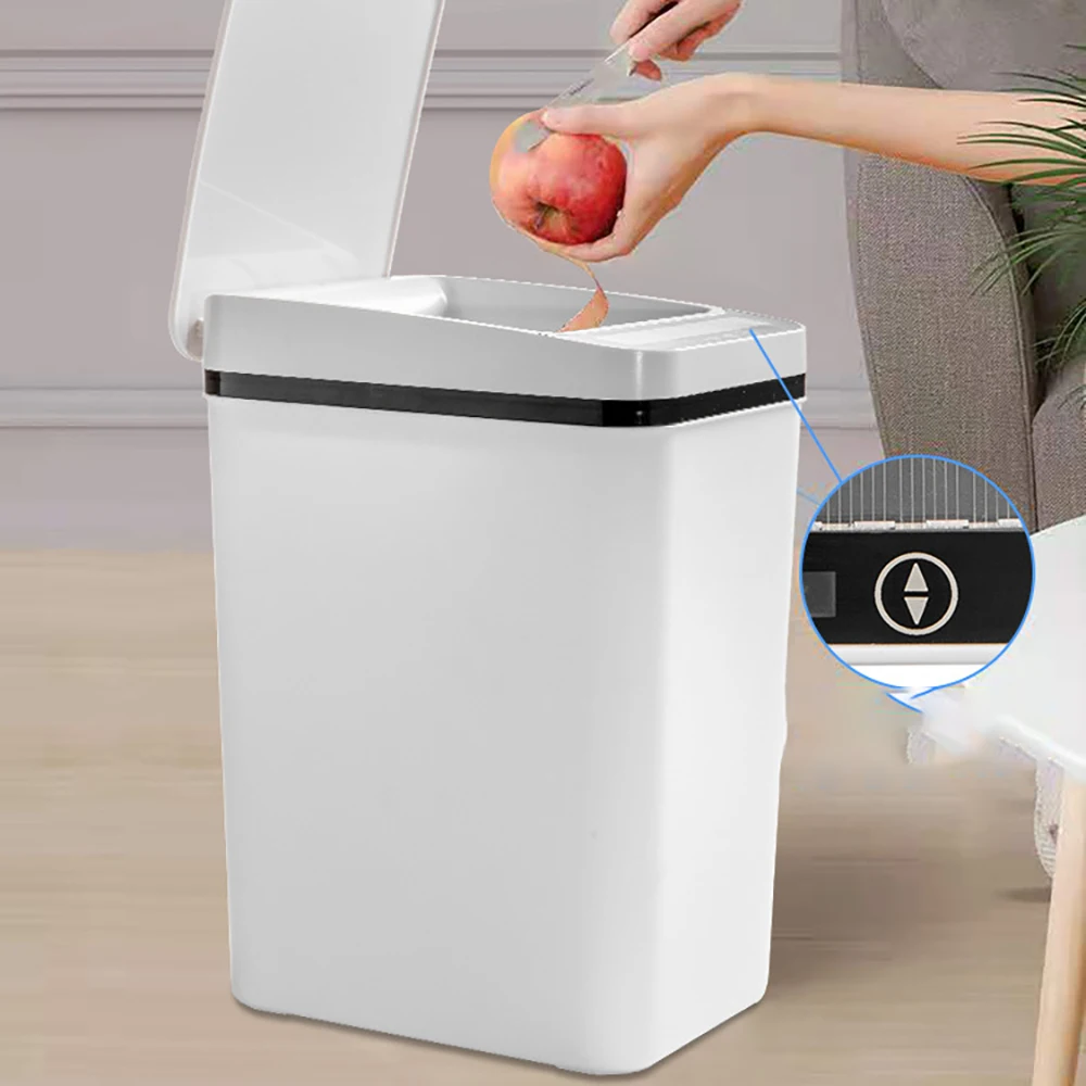 

Smart induction automatic flip trash can household toilet narrow gap pressure ring garbage sorting trash can