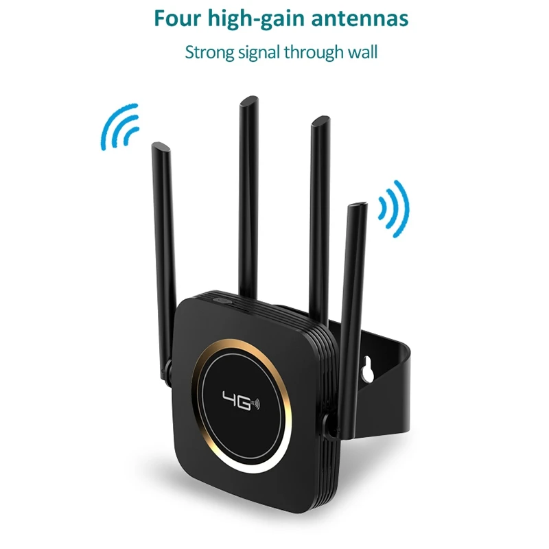 

4G Portable Hotspot Wireless CPE Router with SIM Card Slot Four External Antennas for Home/Office EU Plug