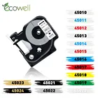 Лента для этикеток Ecowell, многоцветная, 45013, 45010, 45016, 45018, D1, 160, 12 мм, для Dymo LabelManager 210D, 280,
