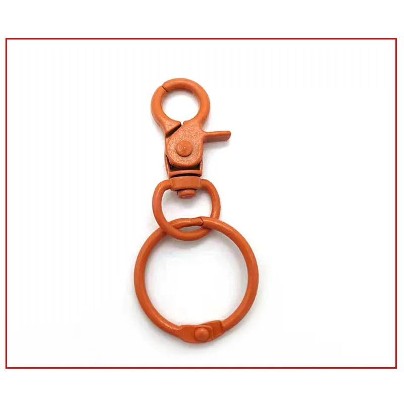 

10pcs/lot Color paint keychain metal round key ring dog buckle hook buckle key chain DIY jewelry lobster clasp key hook