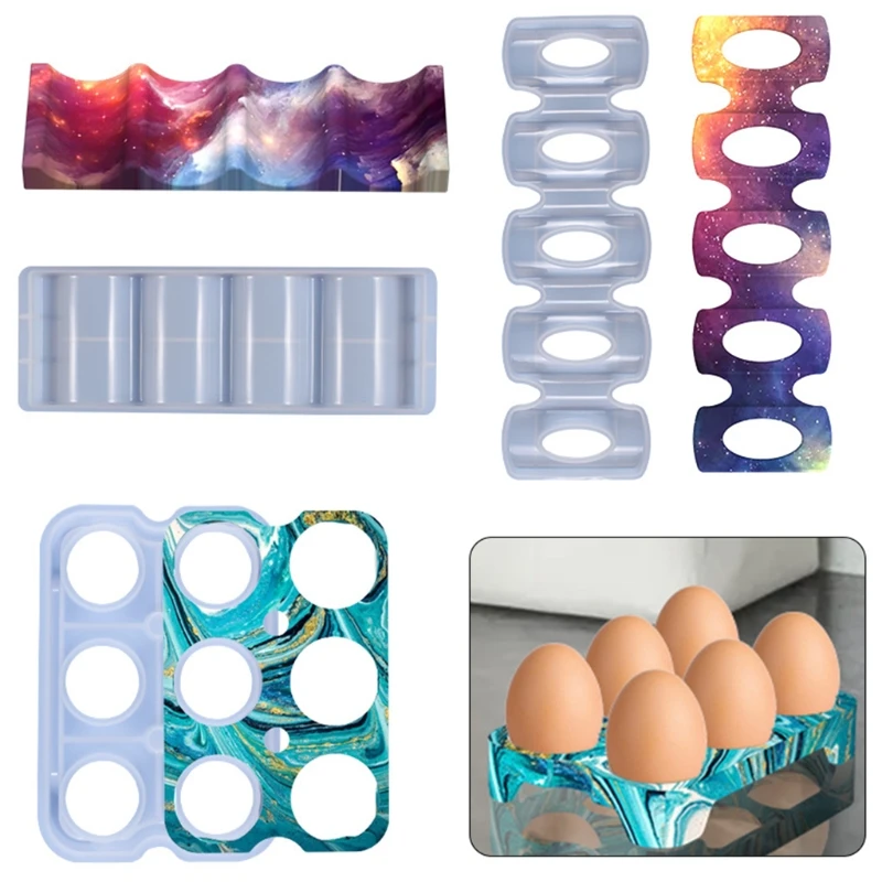 

Crystal Epoxy Resin Mold Beverage Rack/Eggs/Wine Bottle Storage Rack Casting Silicone Mould DIY Crafts Tool