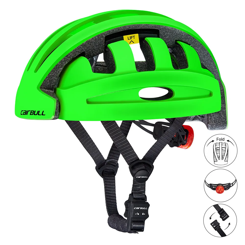 

HOT Cairbull Folding Cycling Helmet Men Women Bicycle Helmet with Taillight Ultralight Mountain Road Bike Riding Helmets