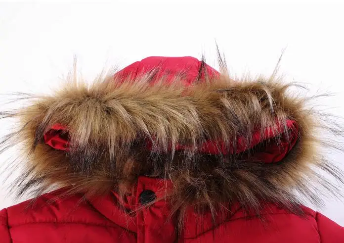 Зимние детские куртки на утином пуху пуховики пальто с мехом для больших