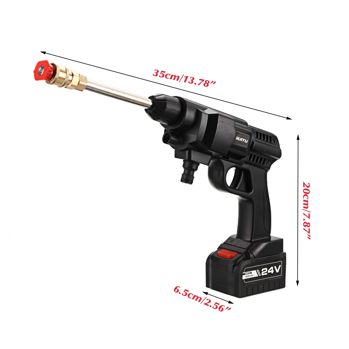 

5600mAh 30Bar Cordless Portable High Pressure Car Washer Water Spray Cleaner Car Wash Water Gun Water Pipe Battery Kit 12V/24V