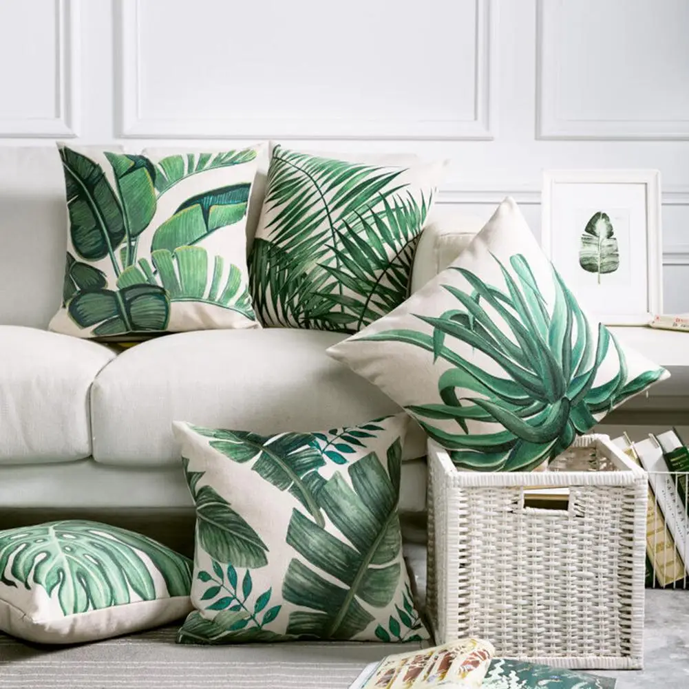40 # тропические растения льняная Подушка Чехол для подушки дивана кровати и