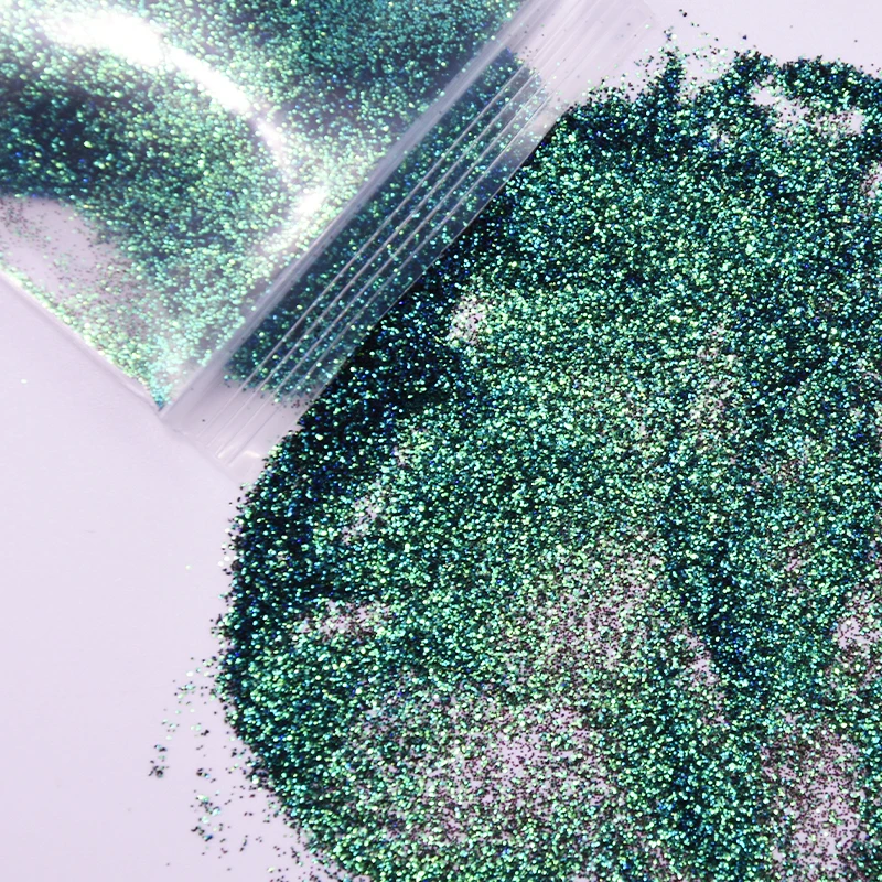 

10g/Bag Crystal Diamond Chameleon Glitter 0.2mm Chrome Mirror Holographic Powder Chameleon Effect For Nails Chrome Powder