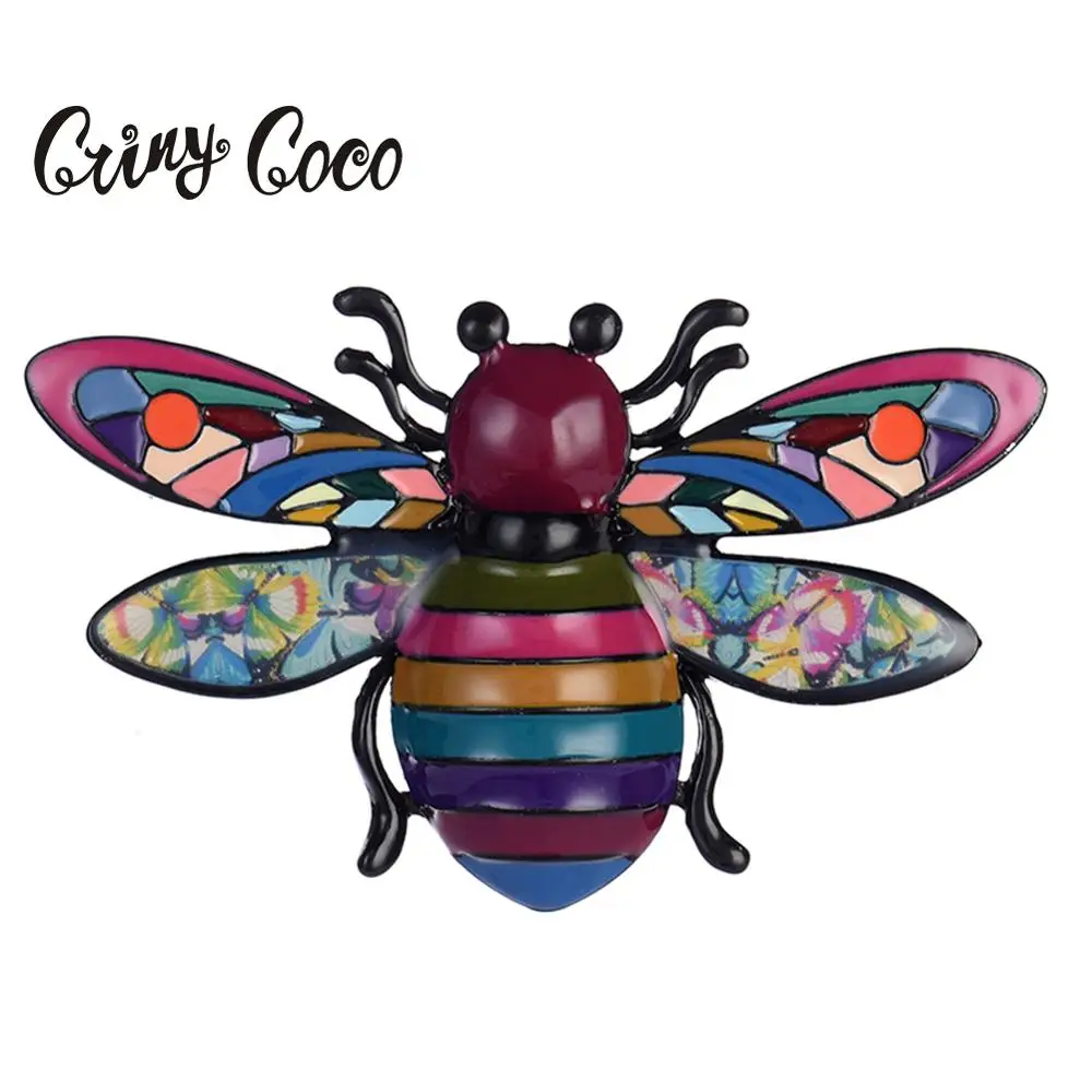 Женская Брошь в виде пчел Cring Coco большая брошка насекомое с эмалевым покрытием из