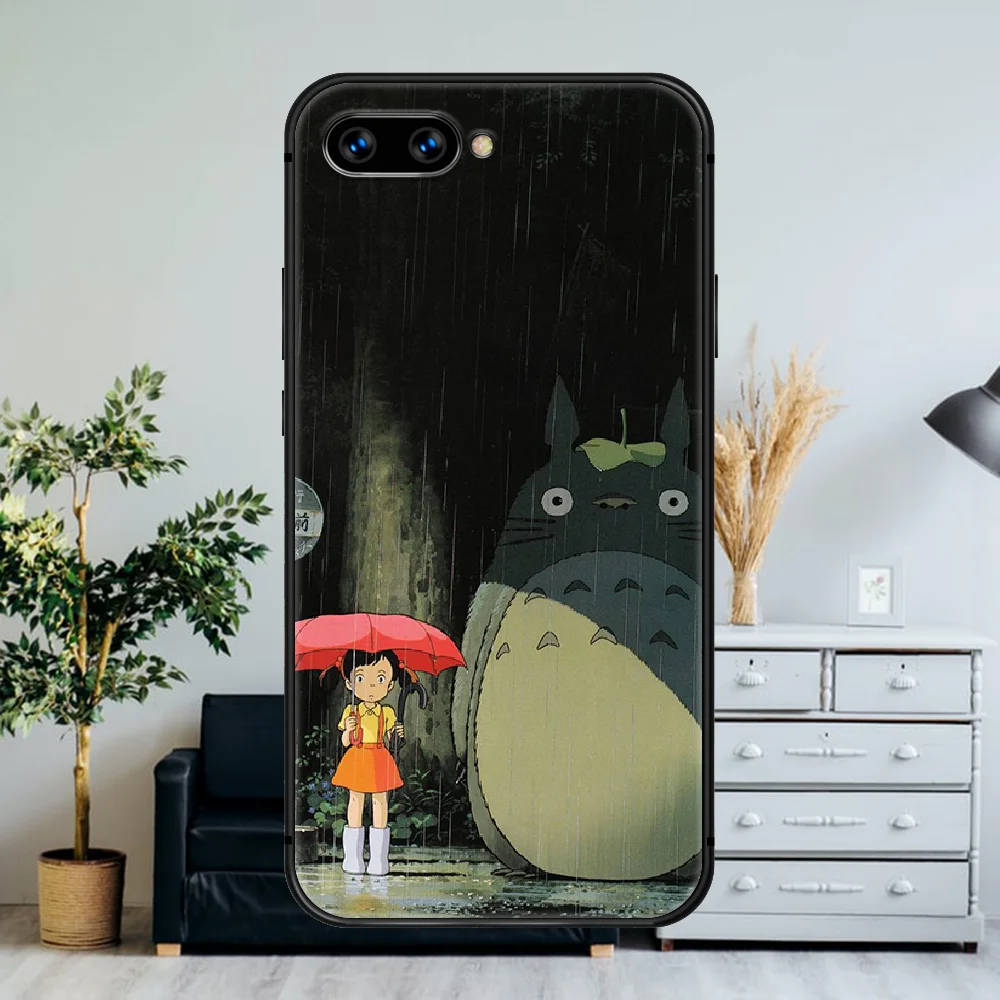 

Studio Ghibli Anime Totoro Spirited Away Phone Case For Huawei Honor 6A 7A 7C 8 8A 8X 9 9X 10 10i 20 Lite Pro Play black Coque