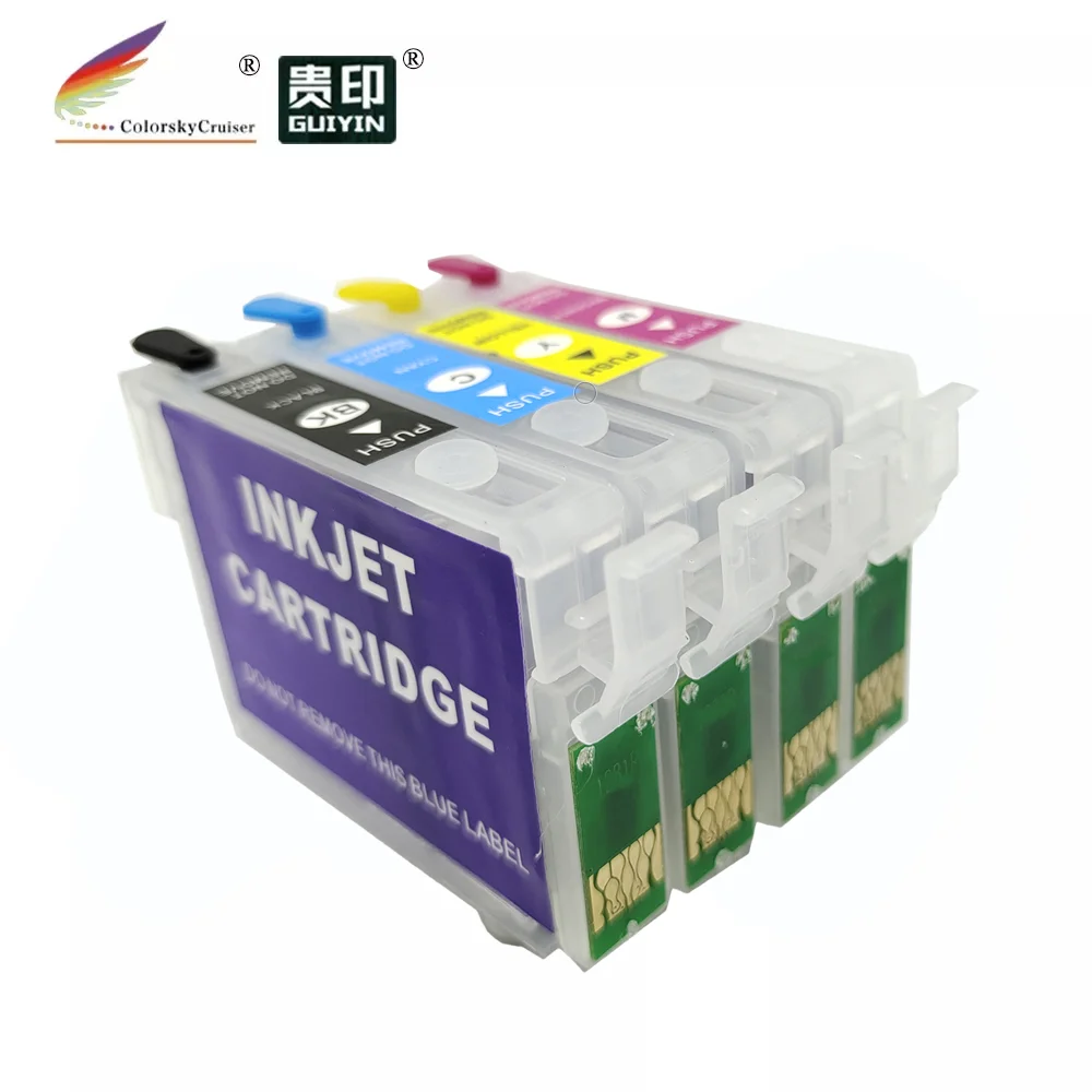 

(RCE1381) refillable ink inkjet cartridge for Epson T1381-T1384 T138 T 138 Workforce 320 630 633 NX420 TX420W (with ARC)