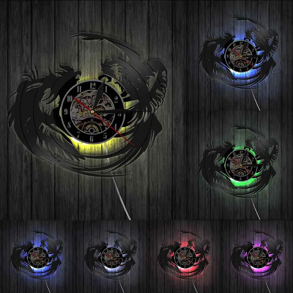 

Killer Rooster Vinyl Record Wall Clock Fighting Roosters Chicken Farmhouse Decor Tough Rooster Fight Silent Quartz Wall Clock