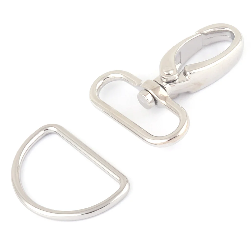 

38mm Silver Metal Swivel Claw Clasp,Slide Dog Collar Hardware Purse Adjuster D Ring Backpack Webbing Handbag Supplies DIY