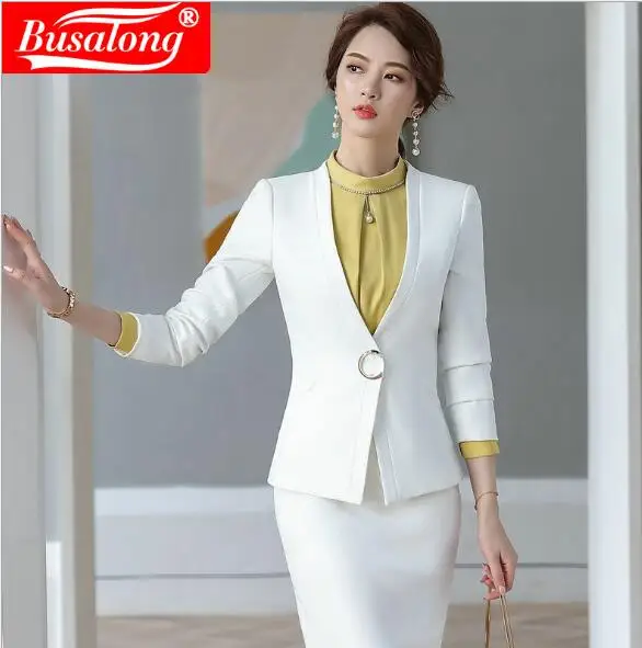 Женский деловой костюм с юбкой блейзер длинным рукавом и юбка офисный размера