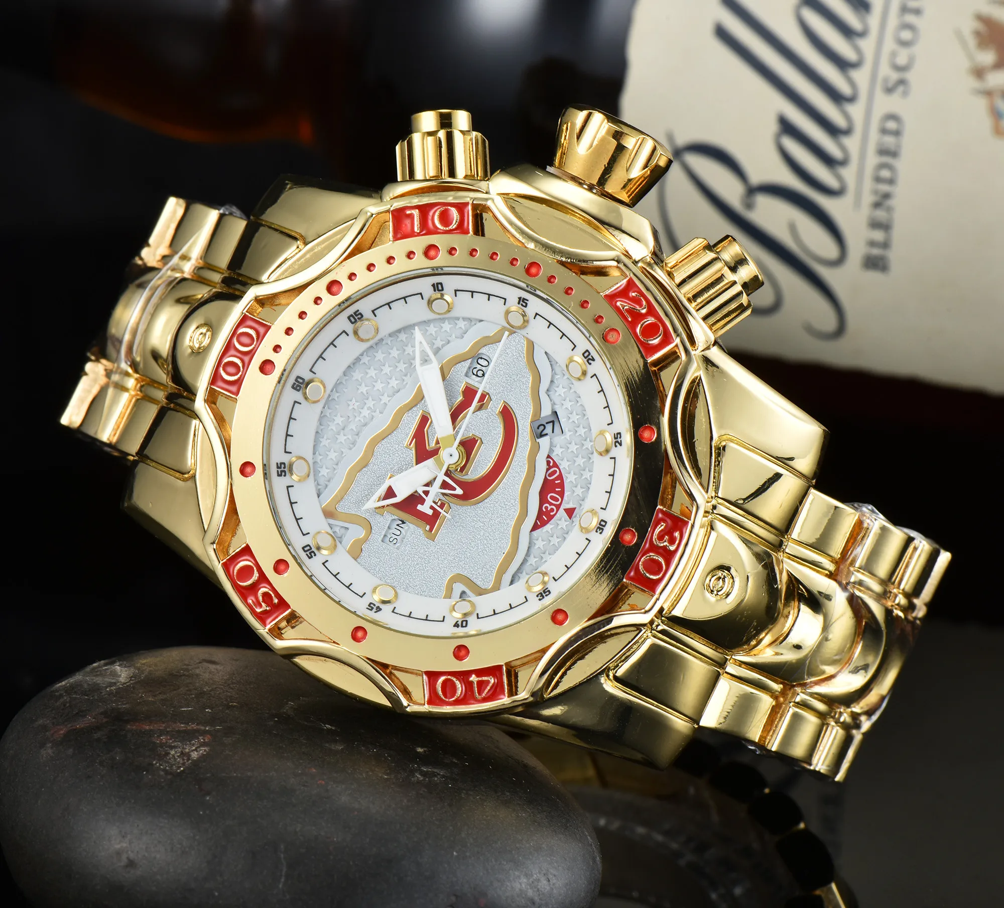 

2021 Новые Модные Спортивные кварцевые роскошные многофункциональные часы с большим циферблатом в стиле IV для мужчин наручные часы с чехлом ...