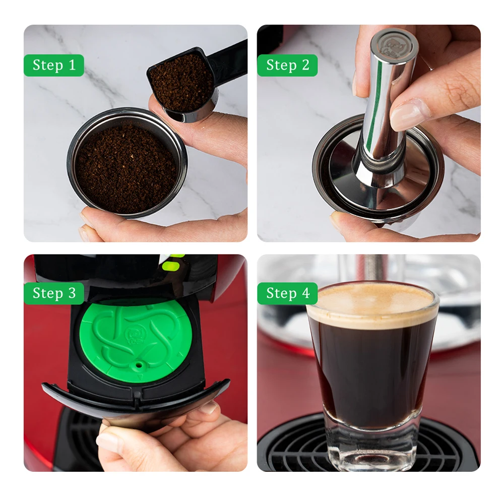 

1PC Icafilas Reusable Coffee Capsule For Dolce Gusto Model Stainless Steel Coffee Filters Espresso Coffee Maker Coffeware Sets