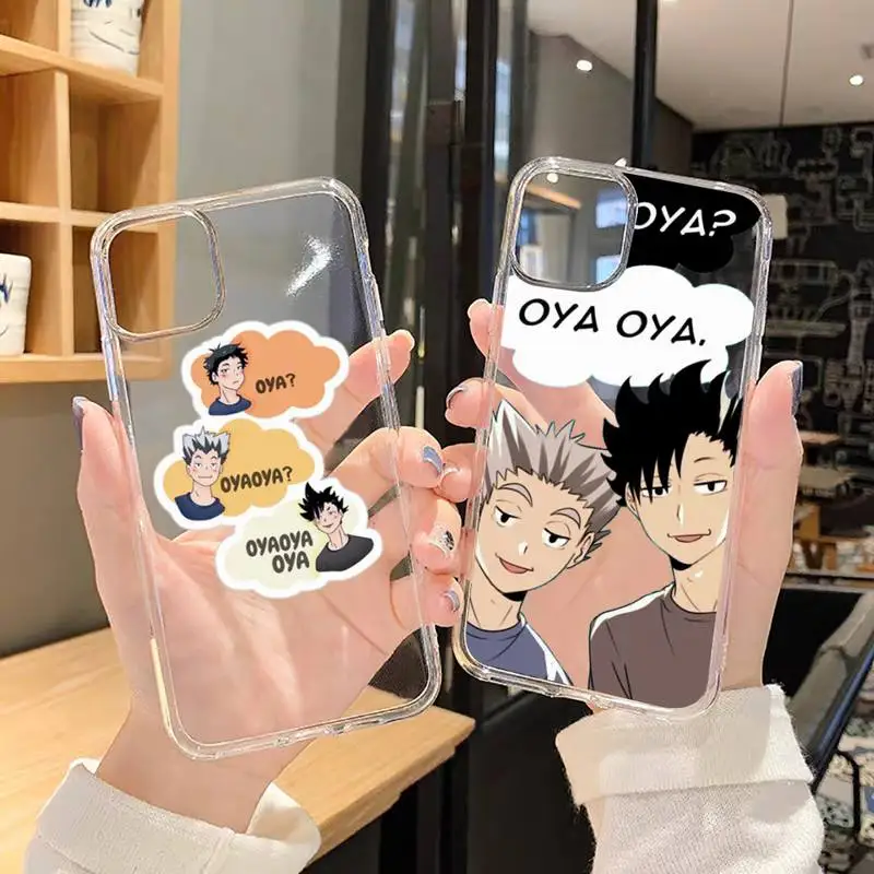

Anime Haikyuu Phone Case For iphone 13 12 11 8 7 plus mini x xs xr pro max Transparent soft