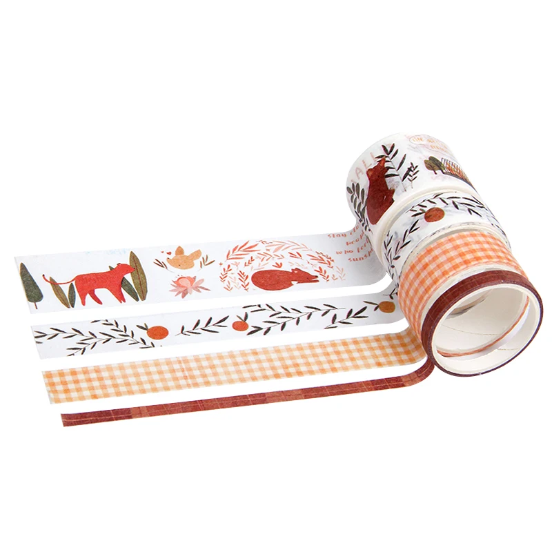 4 шт./компл. лес Животные живое растение лента для скрэпбукинга Washi рукоделие