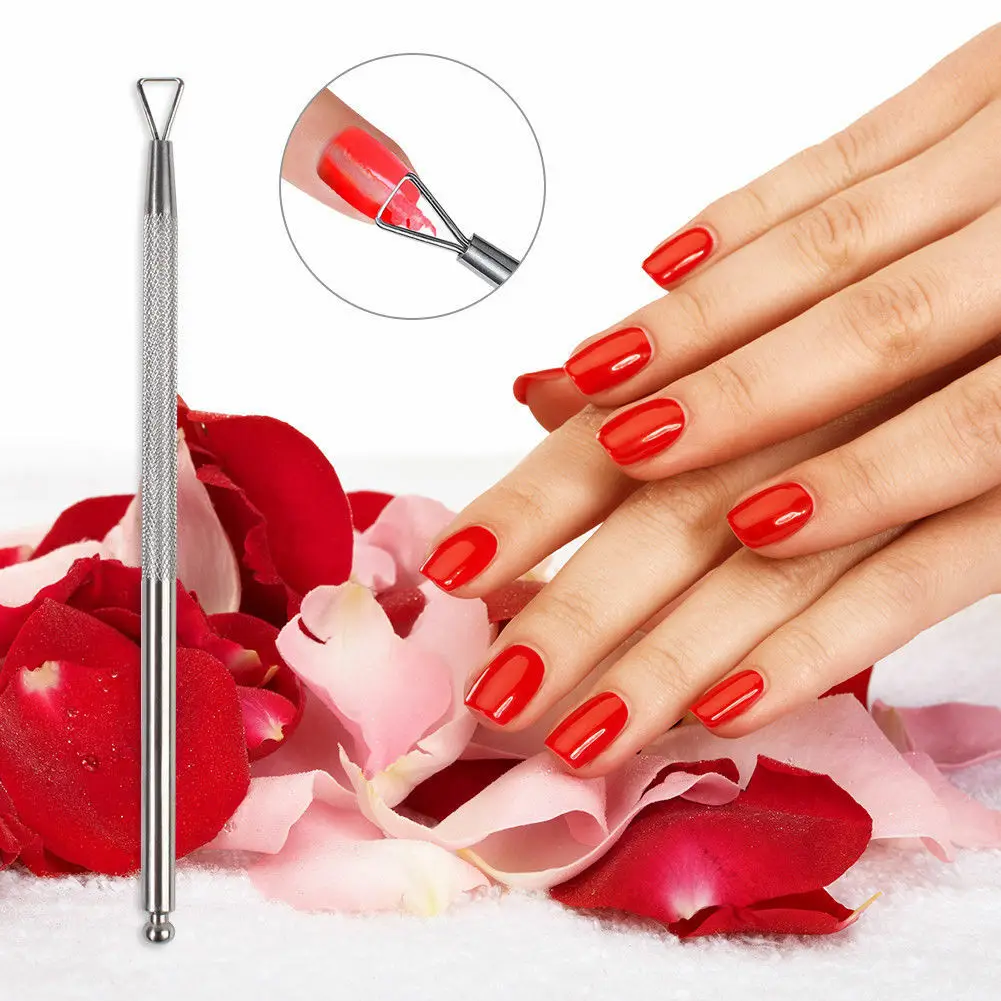1 шт. кутикулы для ногтей толкатель средство снятия УФ гель лака из нержавеющей