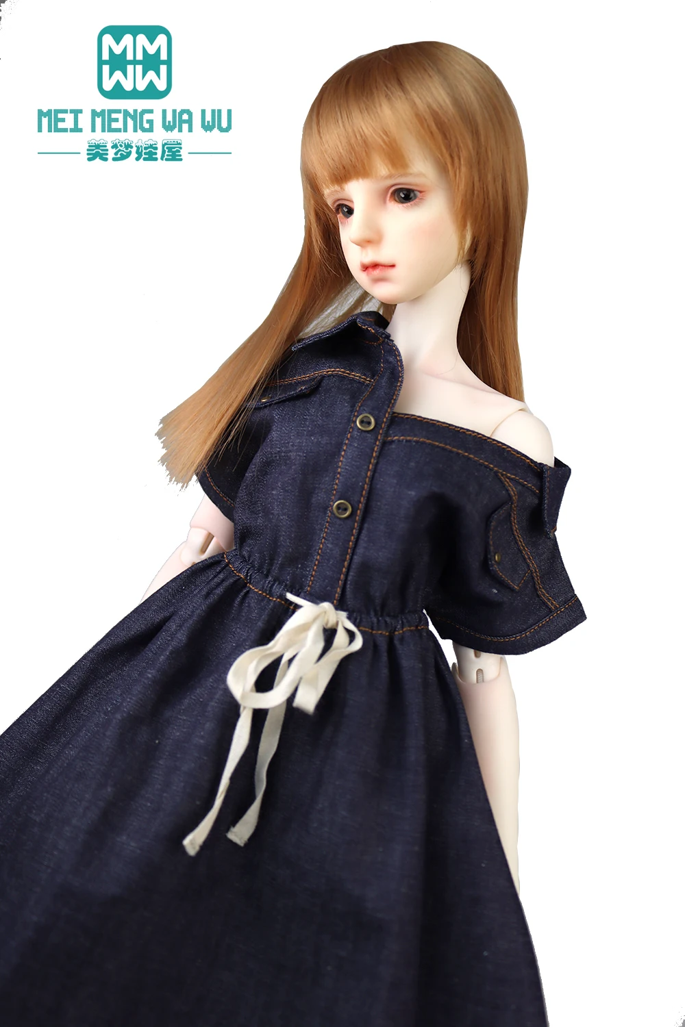 

Fits 58cm-60cm Spherical joint doll 1/3 SD BJD doll clothes Fashion sexy denim dress