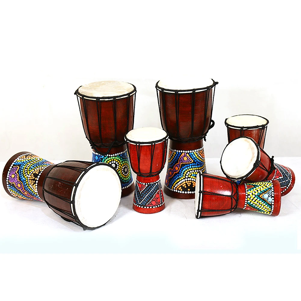 4 Inch 6 Professional African Djembe Drum Wooden Goat Skin Good Sound Traditional Musical Instrument | Спорт и развлечения