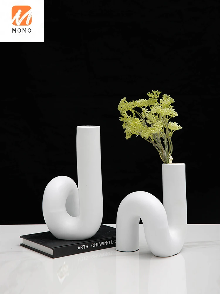 

Nordic Vase Flower Ceramic Living Room Flower Arrangement Modern Minimalist Model Room Dining Table Decorations Ornaments