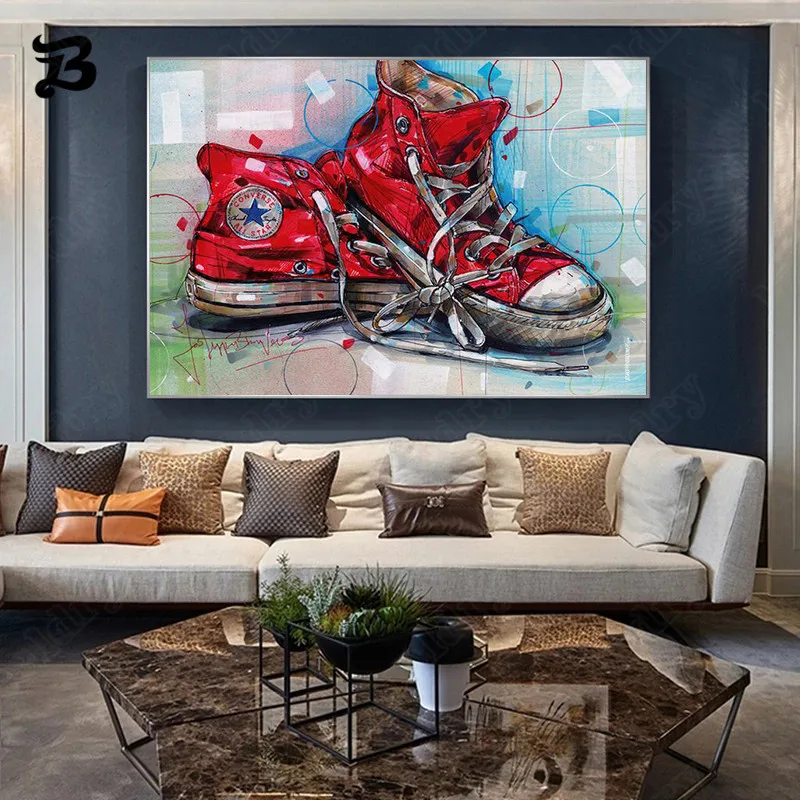 

Canvas Painting for Living Room Sneakers Fashion Trend Hd Prints Wall Art Pictures Home Decoration Modular Poster Print No Frame