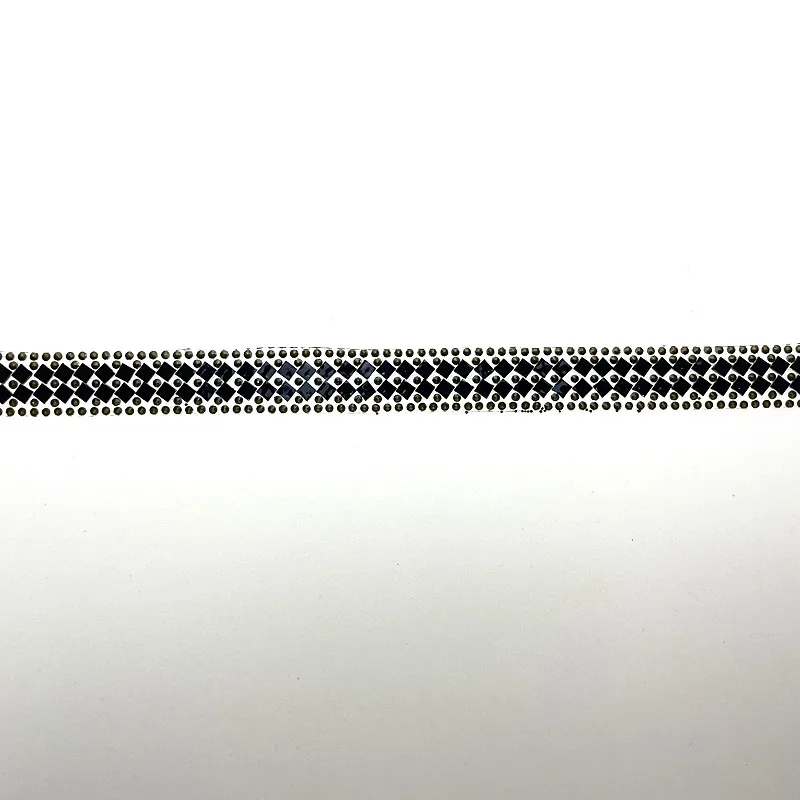 1 ярд белые черные стразы горячей фиксации стеклянная лента с кристаллами