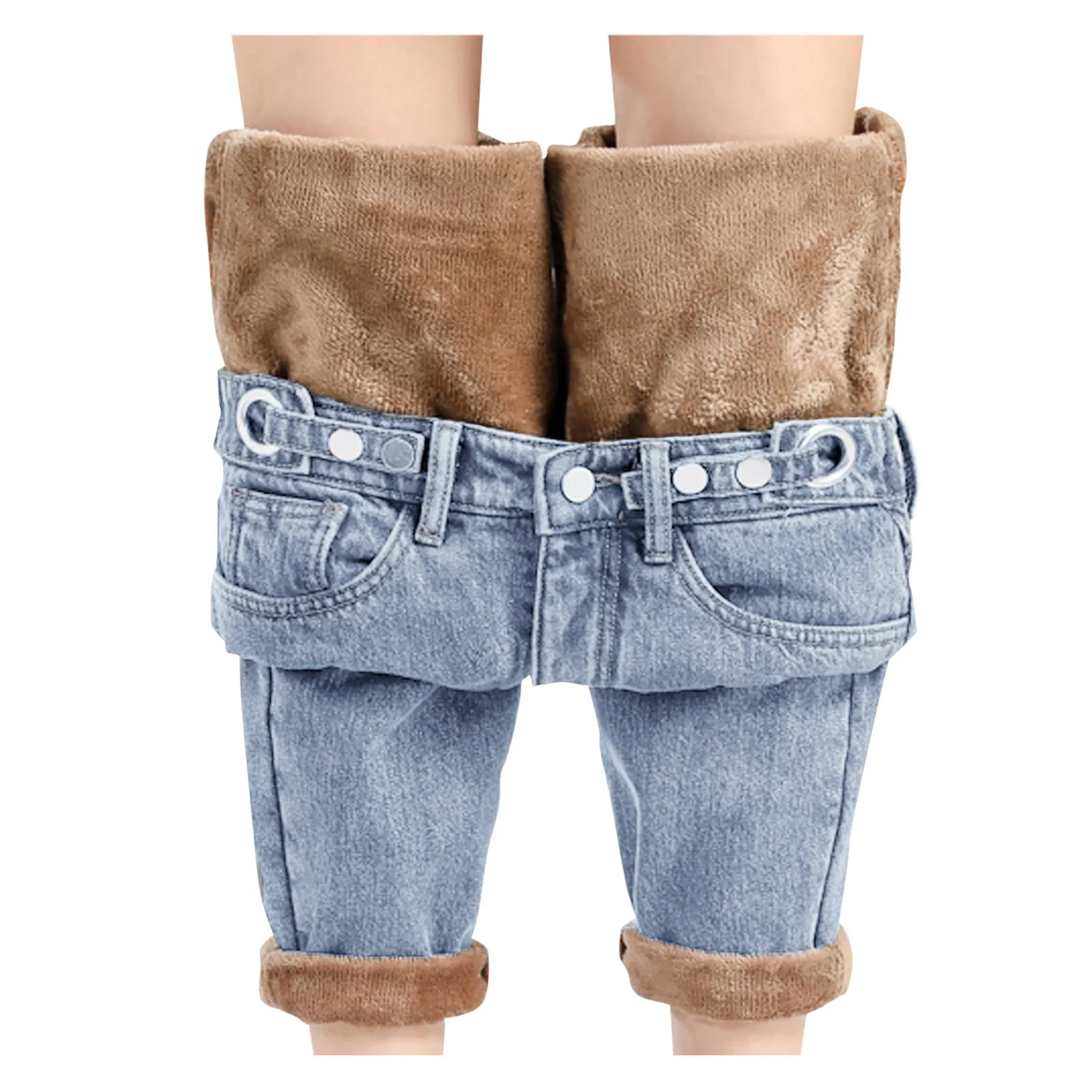 

Утолщенные теплые джинсы с высокой талией, шаровары, плюшевые Свободные женские джинсы