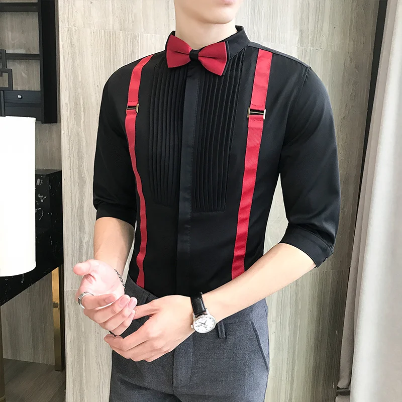 Мужская мода ремень Декоративные Двойная рубашка с фальш-вставкой в рукавами