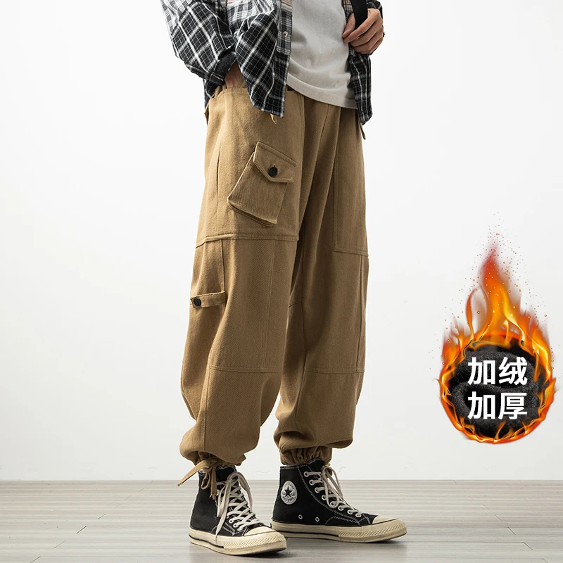

Брюки мужские зимние теплые, джоггеры, бархатные плотные спортивные штаны, уличная одежда, флисовые брюки