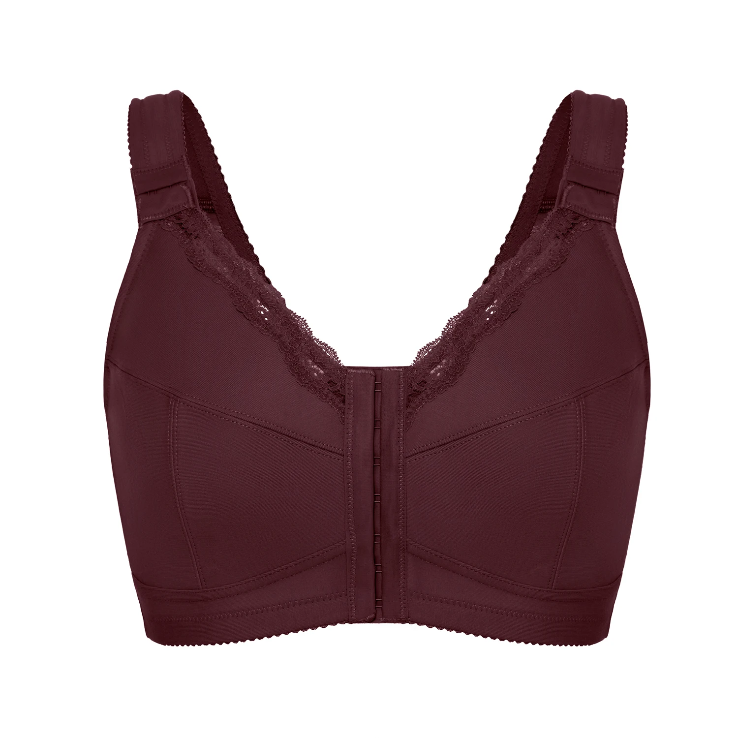 Женский хлопковый размера плюс бюстгальтер без косточек с застежкой спереди |