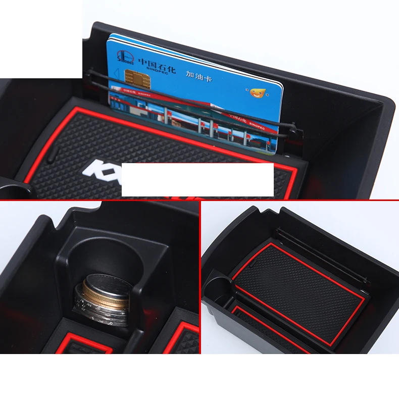 Lsrtw2017 Abs Car Central Control Armrest Storage Box for Kia Rio X Line Kx Cross Interior Mouldings Accessories