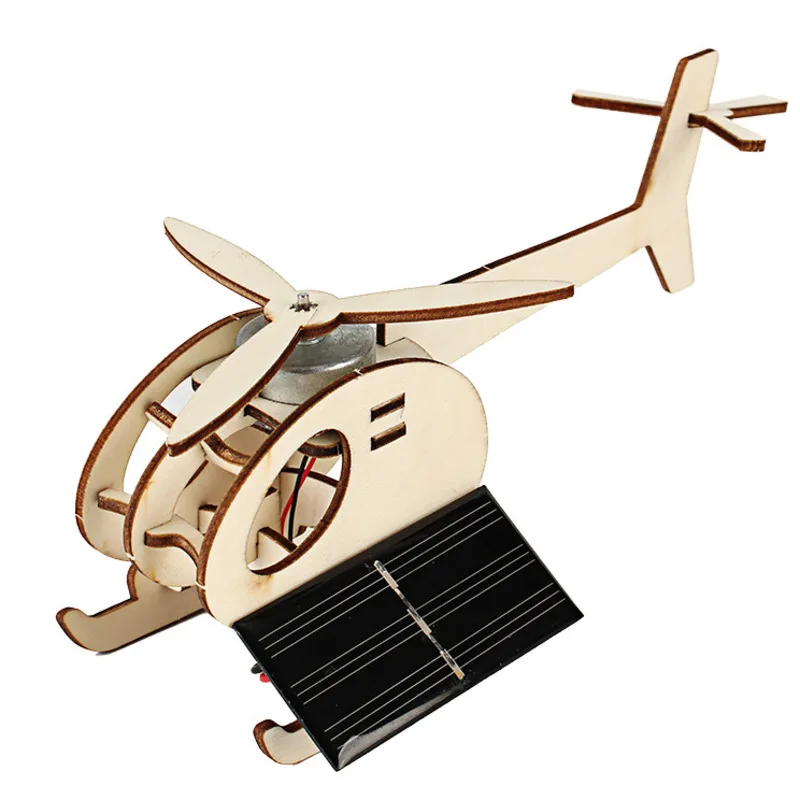Деревянные наборы моделей вертолета на солнечной батарее для самостоятельной