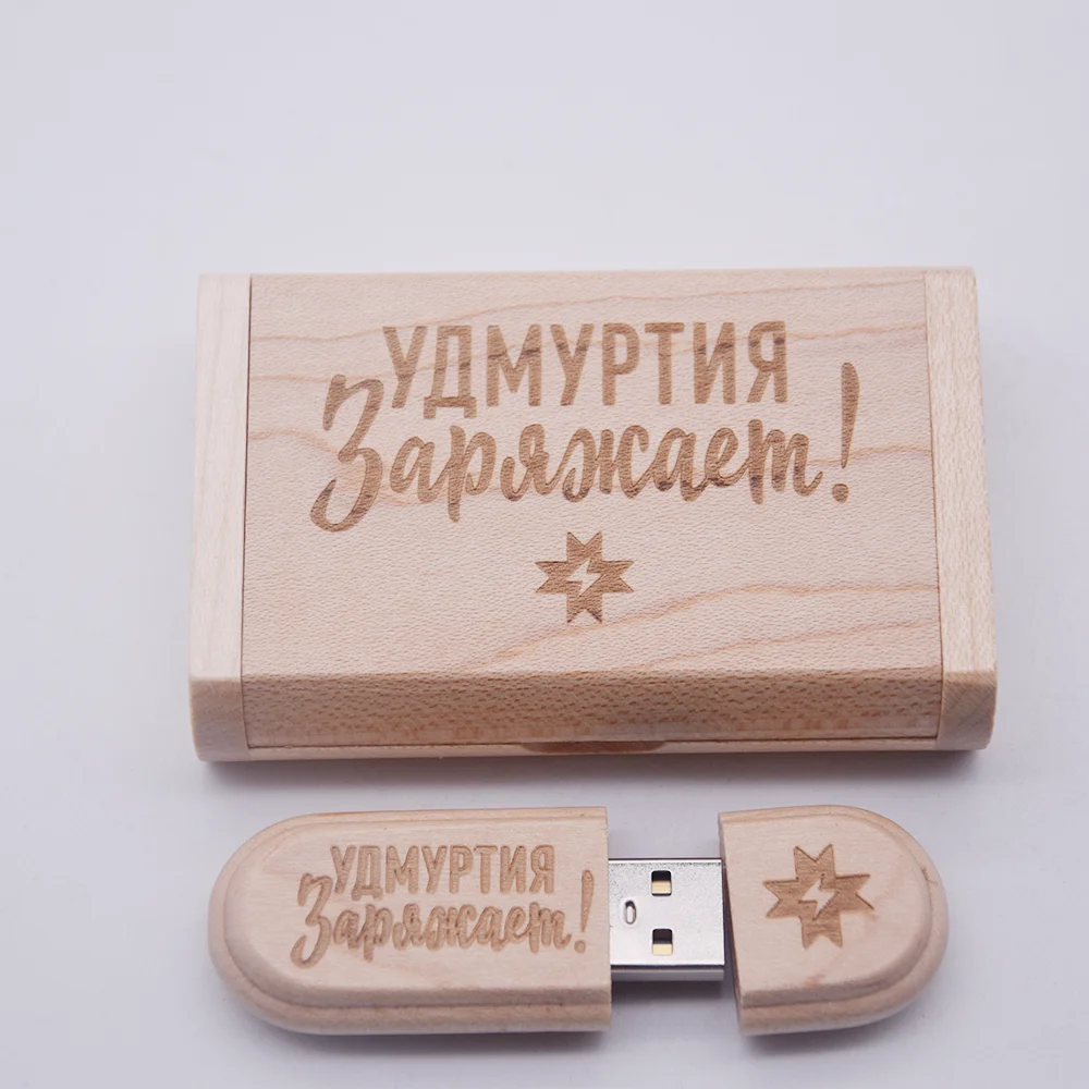 Модный хит продаж овальный деревянный желеобразный + флип-бокс USB флеш-накопитель