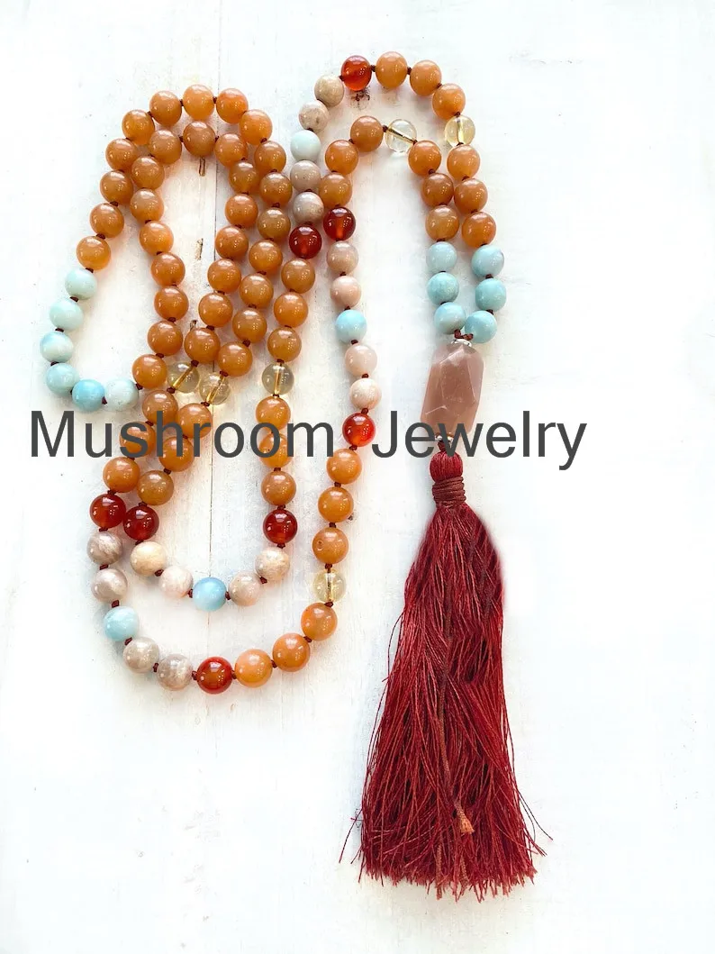 Free Shipping  Women Tassel Pendant Jewelry tassel semi Precious Stone Beads Red Stone BEAD