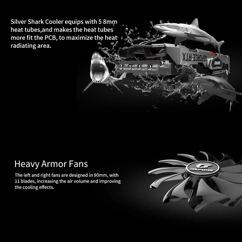 Красочная iGame GeForce RTX 2080 Super Advanced OC GDDR6 8G Графическая панель с карточками сзади Armor 5*8 мм медь