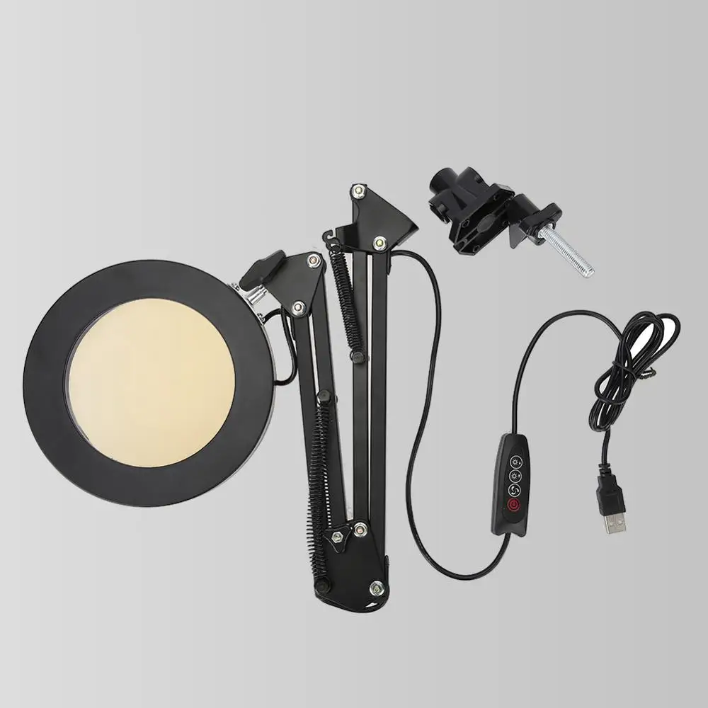 

Clamp Mount LED Tattoo Magnifier Lamp Beauty Nail Salon 5X Magnifying Glass Lamp Eyeliner Manicure Tattoo Desk Table Light New